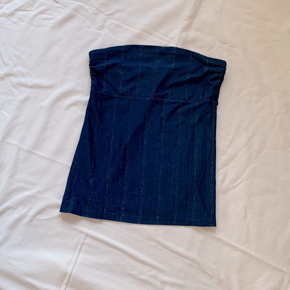 Express Glimmer Strapless Top